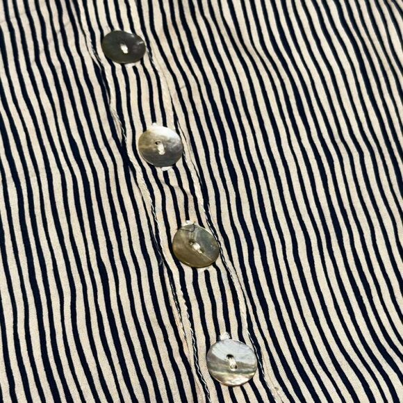 NWOT NATALIE MARTIN X REVOLVE striped collarless button up mini swim dress - Picture 5 of 9